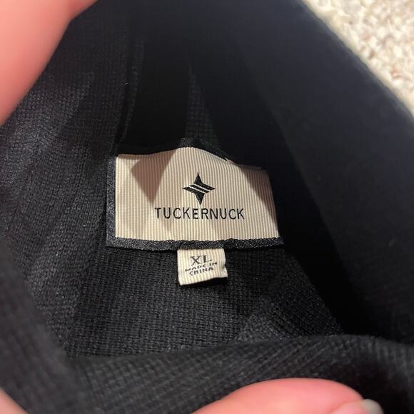 NWOT Tuckernuck 100% Cotton Mock Neck Sweater Black Sz XL Preppy Fall Casual - Picture 2 of 8